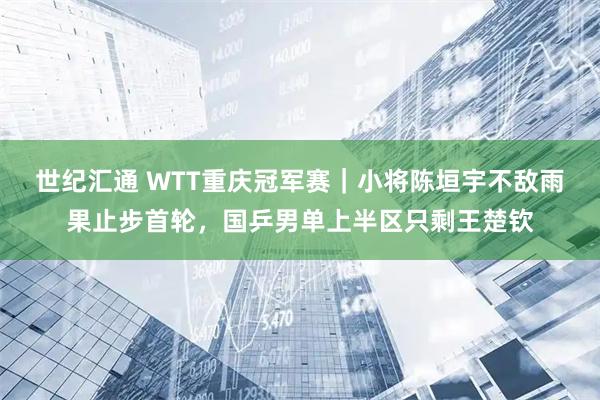 世纪汇通 WTT重庆冠军赛｜小将陈垣宇不敌雨果止步首轮，国乒男单上半区只剩王楚钦